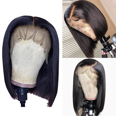 Superlook Bob Wig Human Hair 13X4 Frontal Lace Wig 200 Density Hd Lace Front