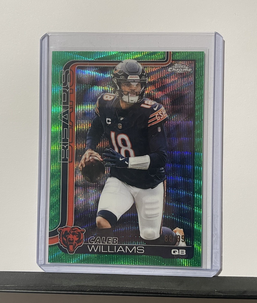 2025 Topps Chrome Caleb Williams Green Wave Refractor #/99