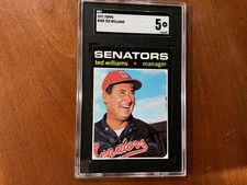 1971 Topps Baseball Card # 380 Ted Williams Washington Senators SGC 5