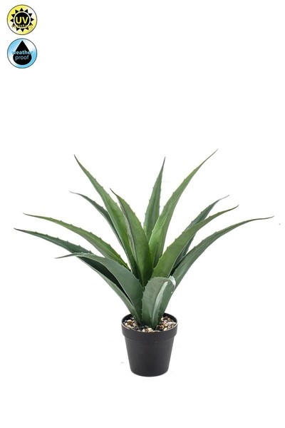 Artplants Kunstpflanze Agave Americana Quintinus, Dekotopf, GrüN, 45Cm-image