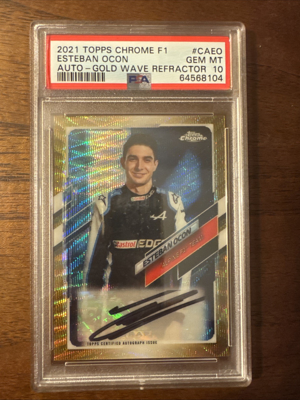 2021 Topps Chrome Formula 1 - Auto Esteban Ocon #CA-EO Gold Wave Refractor /50