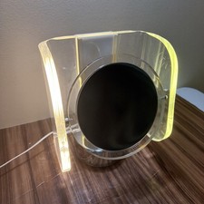 Vintage Rialto Chrome And Lucite Acrylic Light-up Mid Century Make-up Mirror