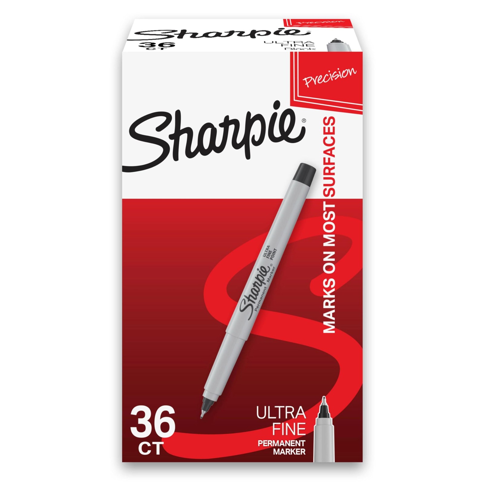Ultra Fine Point Black Marker 36 Pack Quick Dry Permanent In