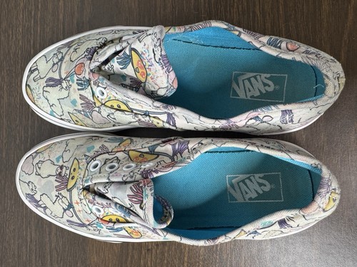 Vans Kids Sz 4 Llamas and Tacos Gray Canvas Skater Shoe Casual No Laces Sneaker - Picture 5 of 9