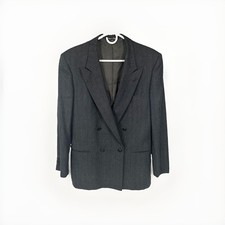 Mani by Giorgio Armani Men's Charcoal Gray Wool Blend Vintage Blazer Jacket