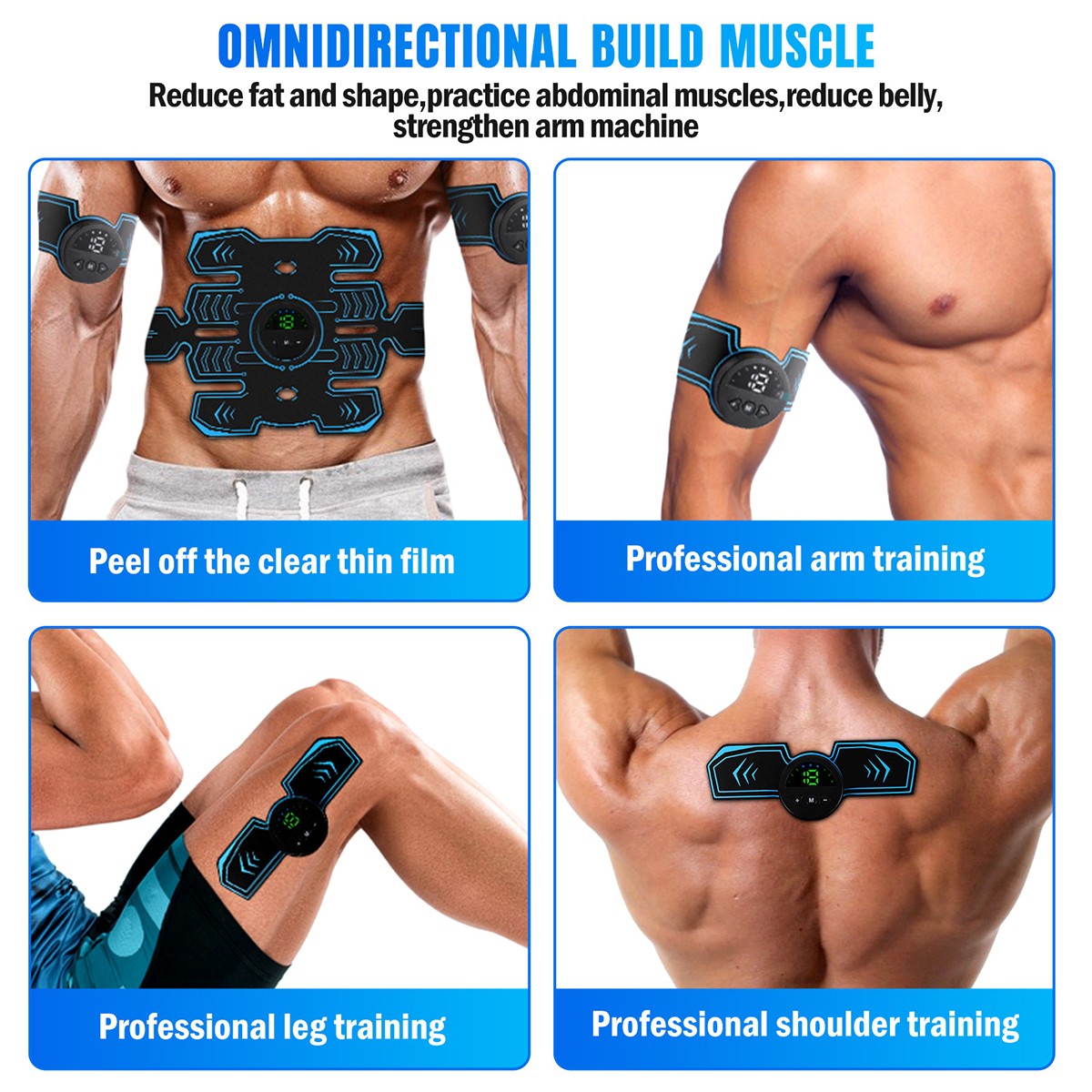 Abdominal Muscle Toning Trainer ABS Stimulator Toner Fitness Binder Gym Belt USB