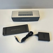 Bose SoundLink Mini Portable Bluetooth Speaker Silver w/ Charging Dock TESTED