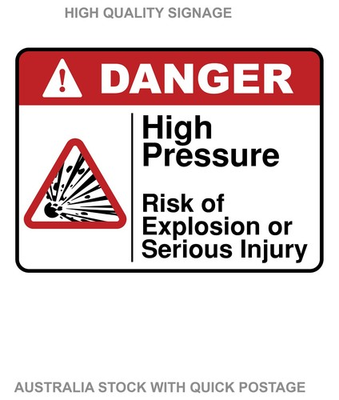 #ad #ad High Pressure Risk of Explosion Warning Sign Sticker High Quality pick sizeA4 A5 AU $14.90