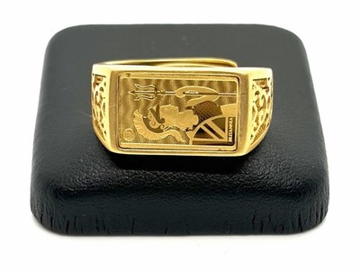 Britannia 24K Feingold 1g Barren Ring S925 Japan Größe 18 US 8,5-9 