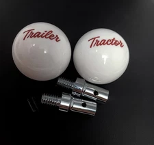 Pin Air Valve Knob Semi truck Vintage Style white Knob Tractor Trailer set