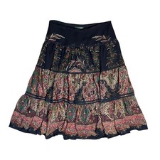 Vintage RLR Ralph Lauren Paisley Floral Skirt - 8