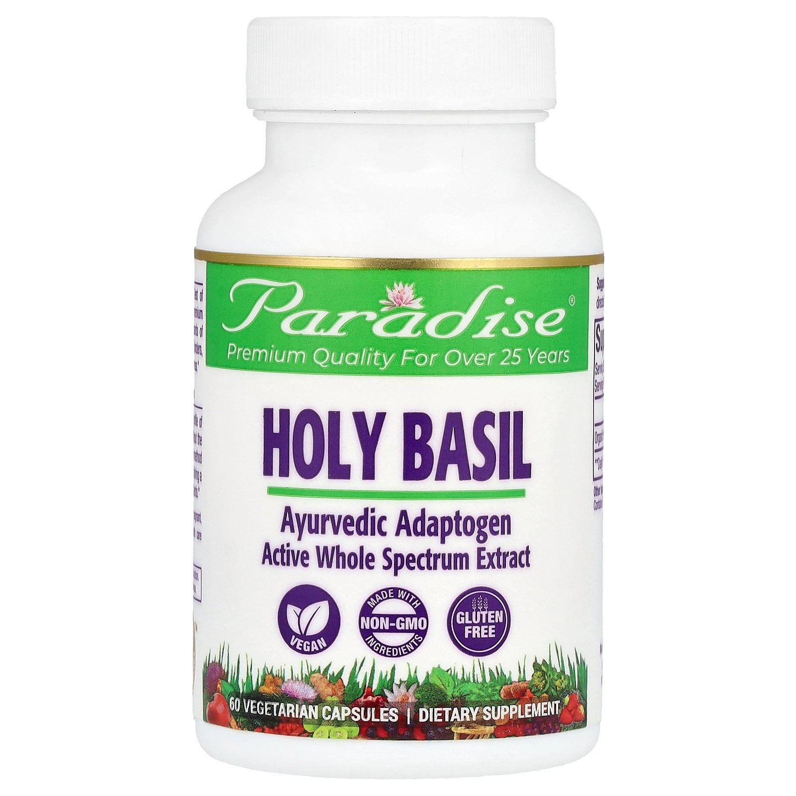 Paradise Herbs Organics Holy Basil 60 растительных капсул органический вегетарианский 3090₽