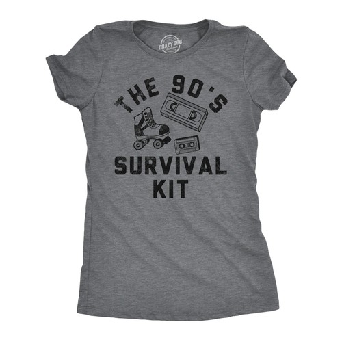 Womens Funny T Shirts The 90s Survival Kit Sarcastic Retro Graphic Tee for - 第 1/7 張圖片