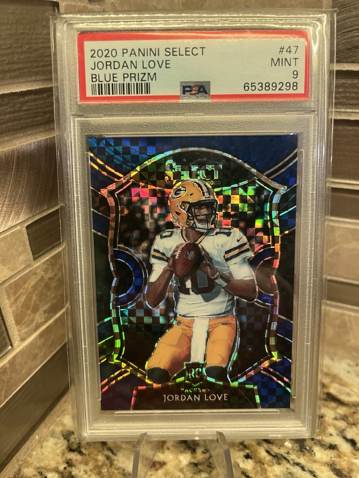 2020 PANINI SELECT BLUE PRIZM #47 JORDAN LOVE /175 ROOKIE RC PSA 9