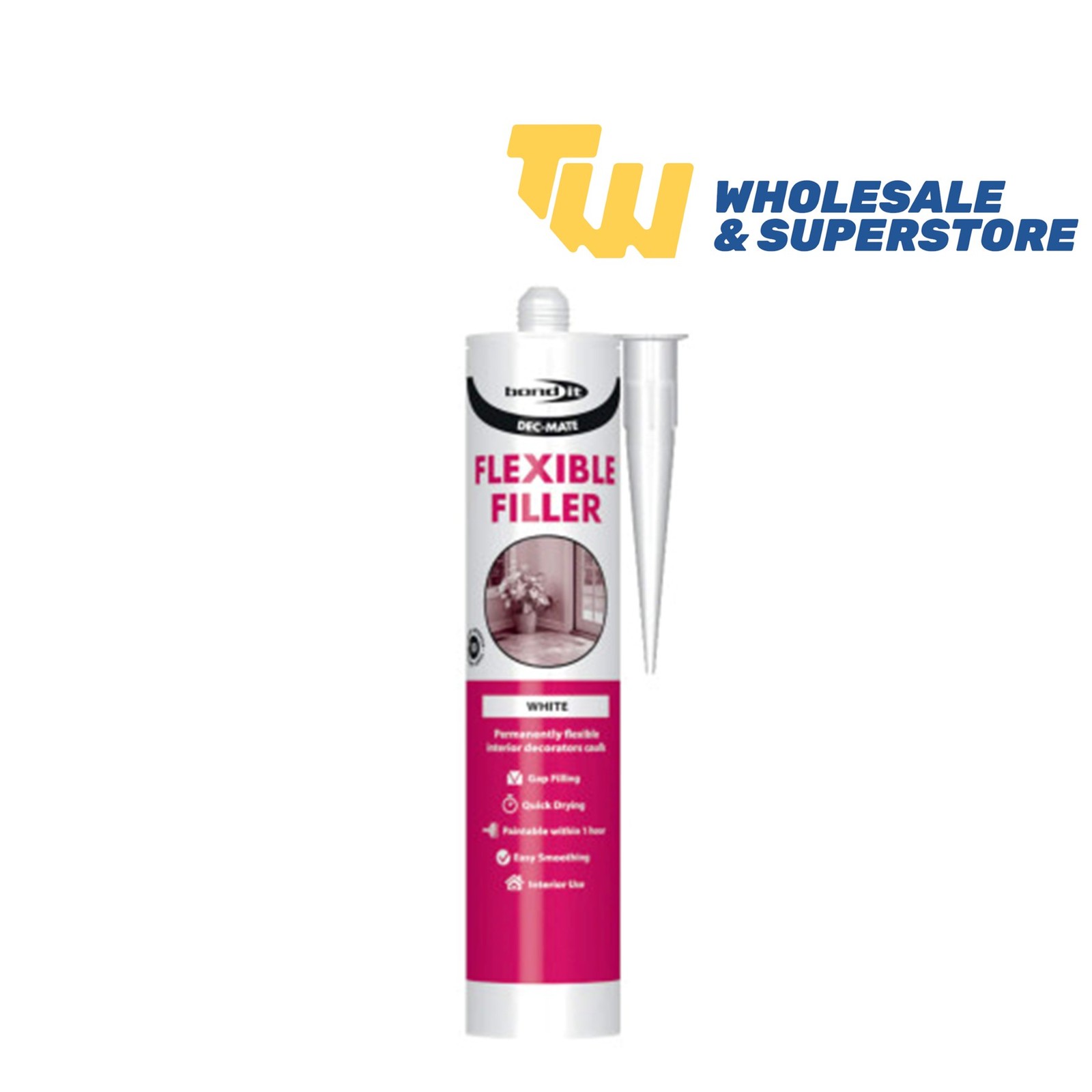 Bond It Flexible Filler Fast Drying Decorators Caulk White Interior Sealant