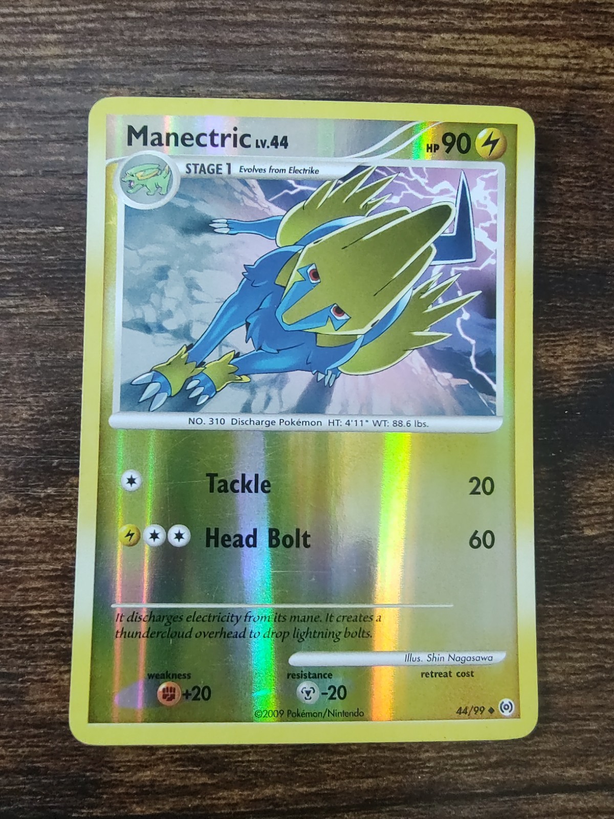 Manectric 44/99 Reverse Holo Platinum Arceus Pokemon