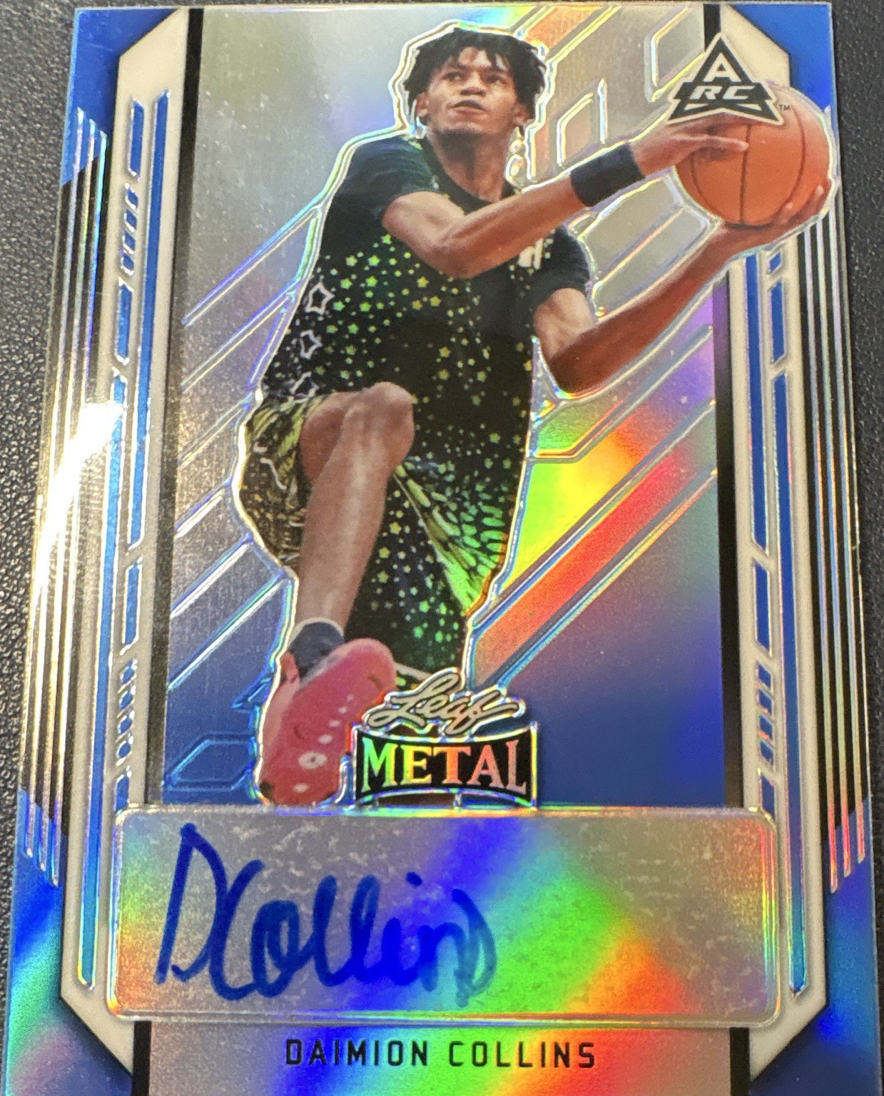 Leaf 2021-22 Metal Daimion Collins #BA-DC1 Blue Rainbow Auto /50 Wildcats