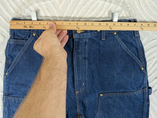 Carhartt B07 DNM Dark Wash Double Knee Denim Blue Jeans Men’s 34 X 32 Logger - Picture 6 of 13