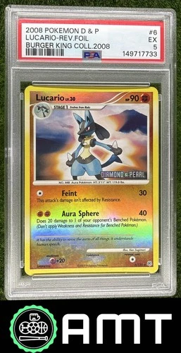 Lucario PSA 5 2008 Pokemon Diamond & Pearl Promos 6/130 Reverse Holo Burger King