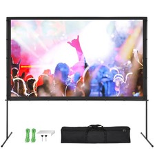 Projector Screen with Stand, 100 inch 16:9 4K 1080 HD Outdoor Movie Screen with