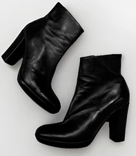 Calvin Klein Leather Ankle Boot High Heel Women’s 6,5 Preppy Old Money Classic