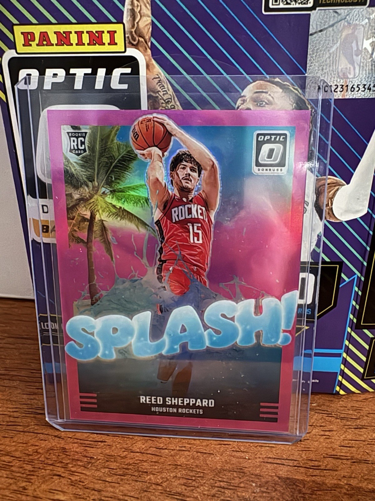 2024-25 OPTIC SPLASH PRIZM PINK REFRACTOR 05/25 REED SHEPPARD #13  ROOKIE ROCKET