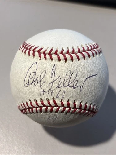 Bob Feller Signed Baseball HOF 62 Cleveland Indians ROMLB
