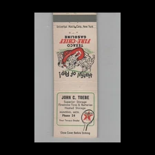 Matchbook Cover Texaco Gas Station John C Toebe Munising MI