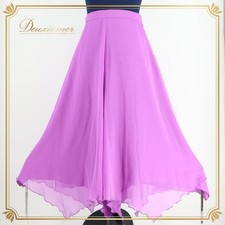 Chacott Ballroom Dance Costume Skirt Purple L Elastic Waist Practice Wear