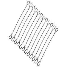 12 Pack 0.6Ft Safety Cable Lock Stainless Steel 2mm Security Wire Rope, Black