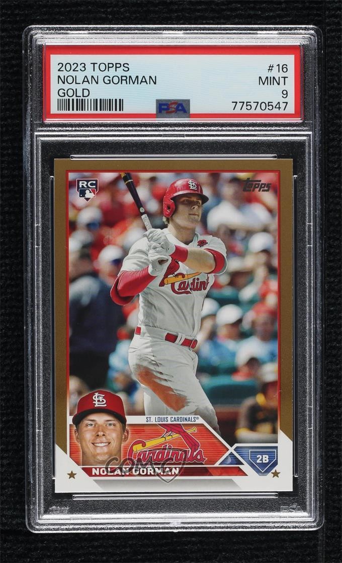 2023 Topps Series 1 Gold /2023 Nolan Gorman #16 PSA 9 MINT d4f