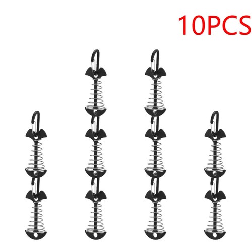 Fishbone Tent Stakes Deck Anchor Pegs Spring Buckle Windproof Alloy Camping Nail - Picture 18 of 20