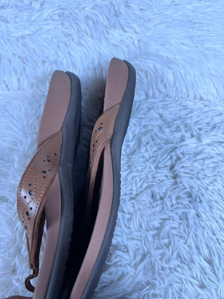 Vionic Zapatos Mujer Talla 10.5 Marrón Chanclas Sandalias Ortopédicas Cómodas Cuero Foto 4 de 4