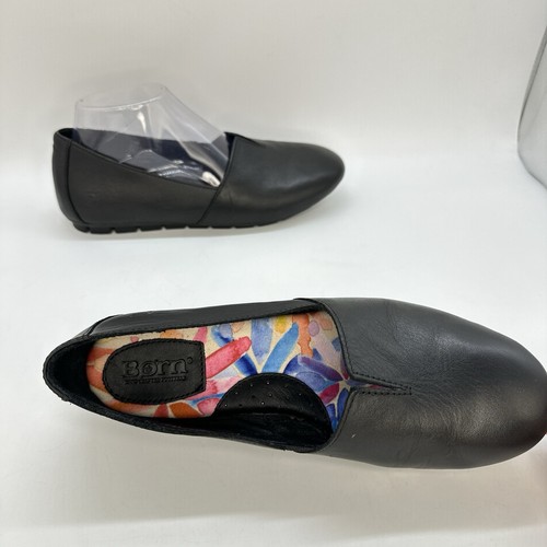 Zapatos planos sin cordones Born-Sebra de cuero para mujer 7,5 W negros - Imagen 3 de 11
