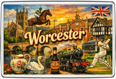 Worcester Cathedral Severn Bridge Dampfzug Kühlschrankmagnet Reise Souvenir Geschenk
