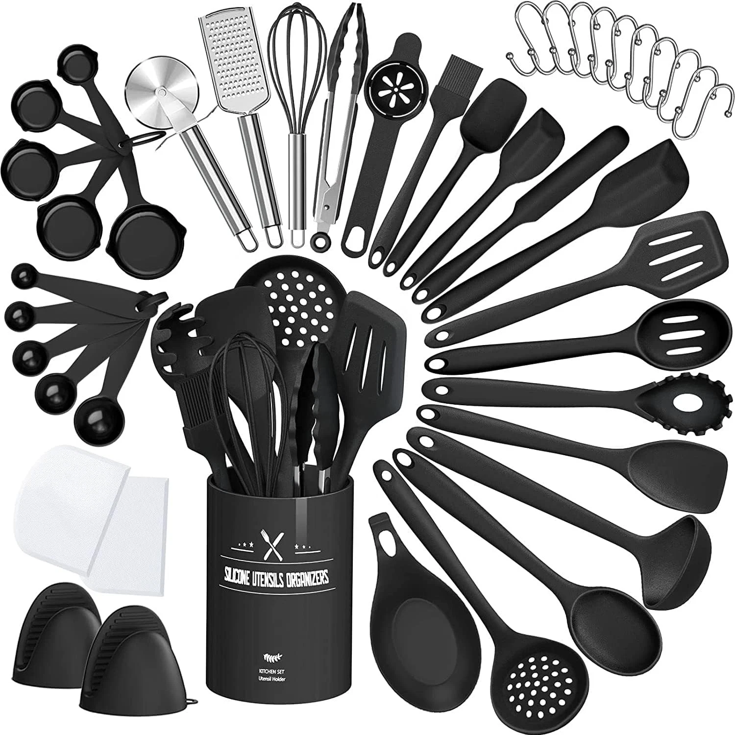 43 Pcs AIKKIL Kitchen Utensils Set, Heat Resistant Silicone Cooking Kitchen U...