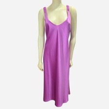 Forever 21 Plus Size 1X Purple Satin Slip Dress Midi Sleeveless V-Neck