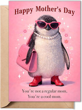 Funny Mothers Day Card Cute Cool Mom Mother s Day Card for Mom, Wife, Women or