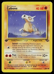 Cubone 50/64 Jungle 1st Edition Common Pokemon Card