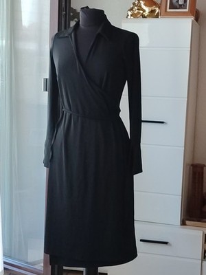 Belly Button Schwarz Wickel Kleid Umstands Kleid Gr 36 Schwarz Stretch