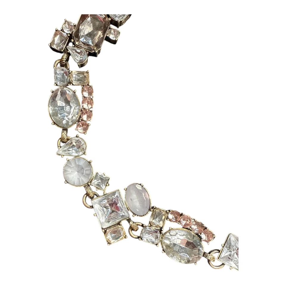 NUEVO CON ETIQUETAS LOFT Collar Gargantilla Llamada Tono Dorado Cristal Estrás Precio de venta sugerido por el fabricante $44.99 L337 Foto 3 de 4