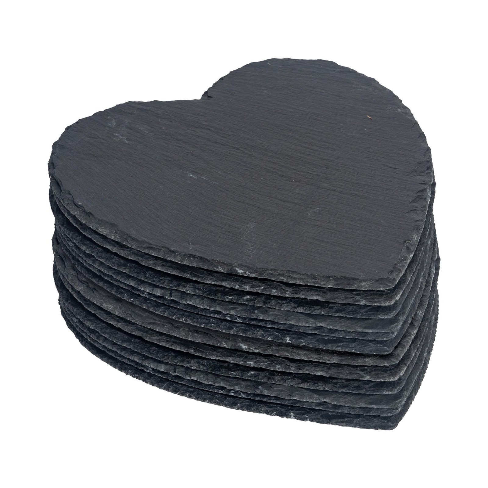 Argon Tableware Heart Slate Placemats - 25cm - Pack of 12 - Black - Image 2