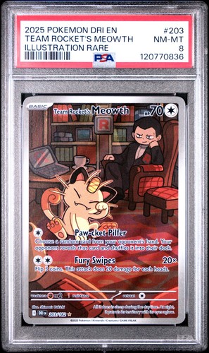 Team Rocket's Meowth graded PSA 8 for sale on eBay