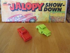 2 1970 Ideal Mini Motorific Jalopy Show-Down cars, w/decals, no springs