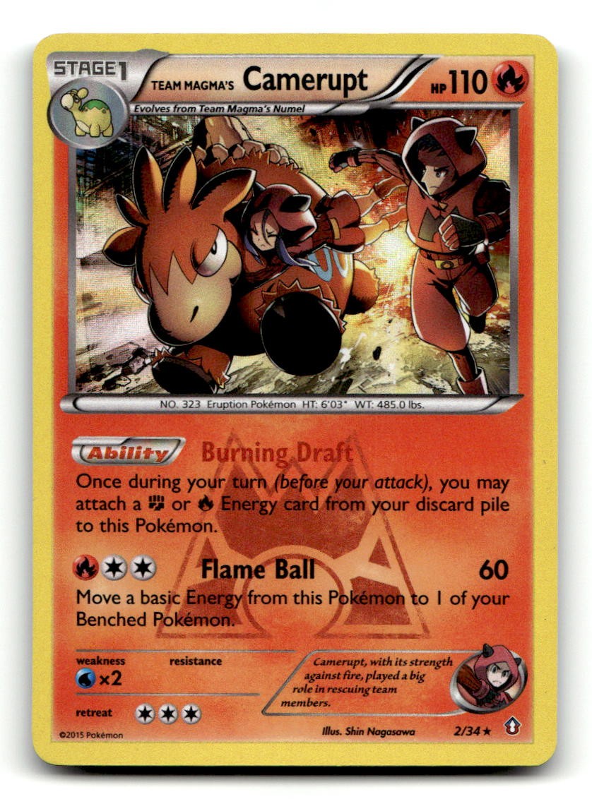 Team Magma's Camerupt 2/34 Holo Rare Double Crisis Pokemon LP