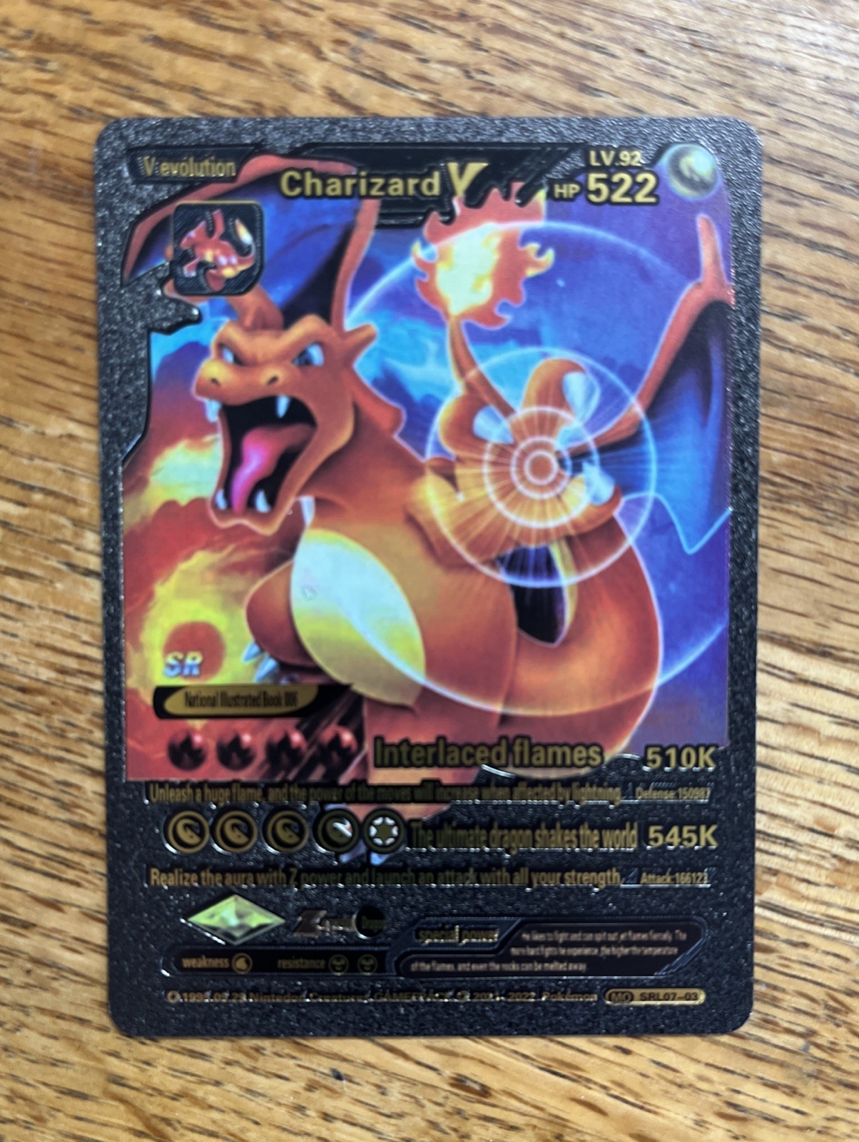 Interlaced Flames Pokémon Charizard V Level 92 HP522 Black Foil 