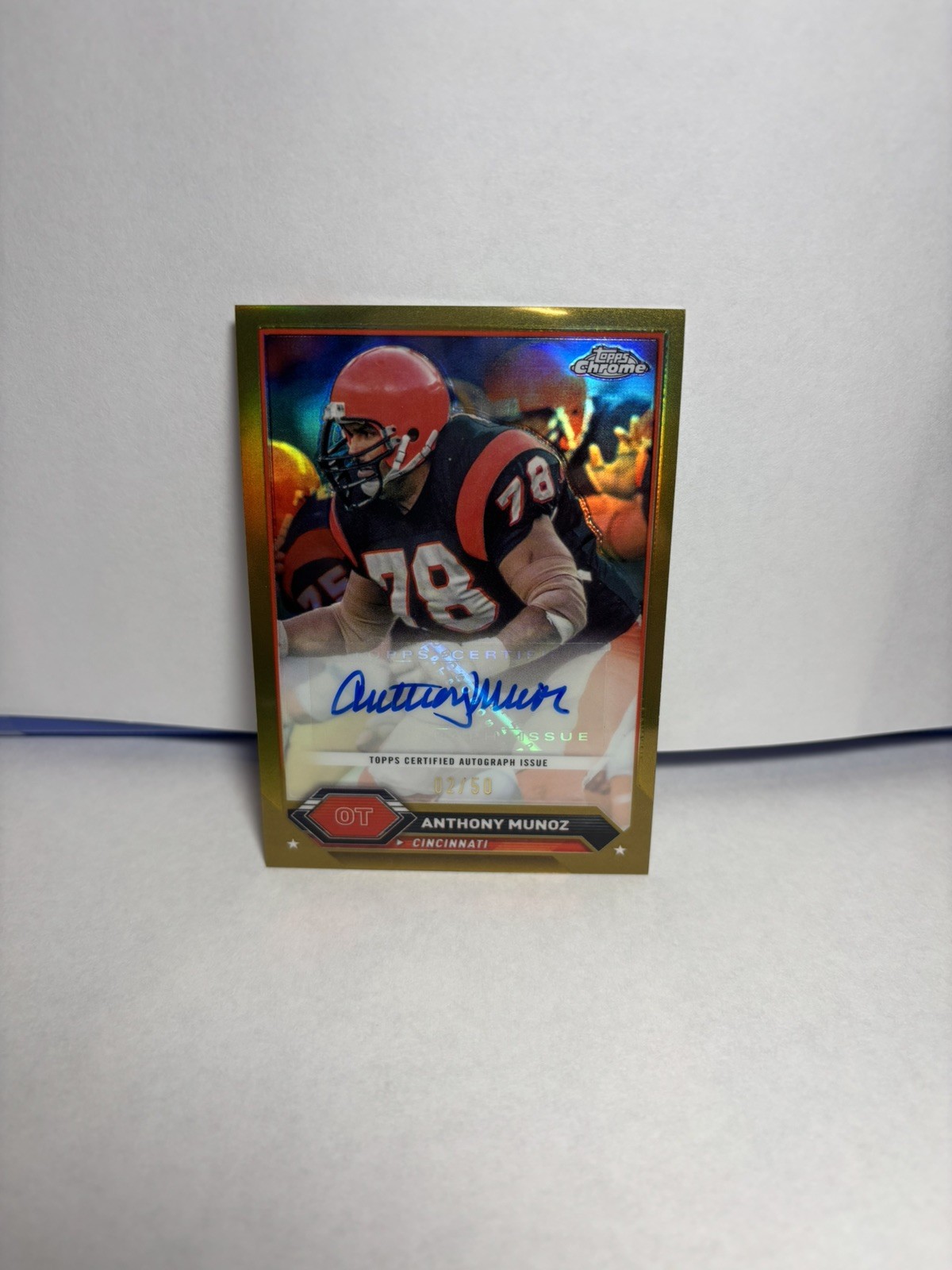 2023 Topps Composite - Topps Chrome Auto Anthony Munoz Gold Ref AU /50 BROWNS