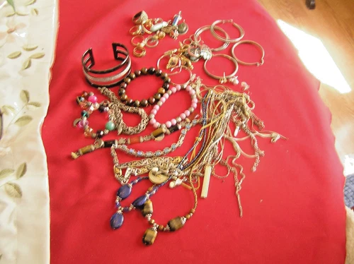 BIG LOT OF JEWELRY SILVER VINTAGE COSTUME