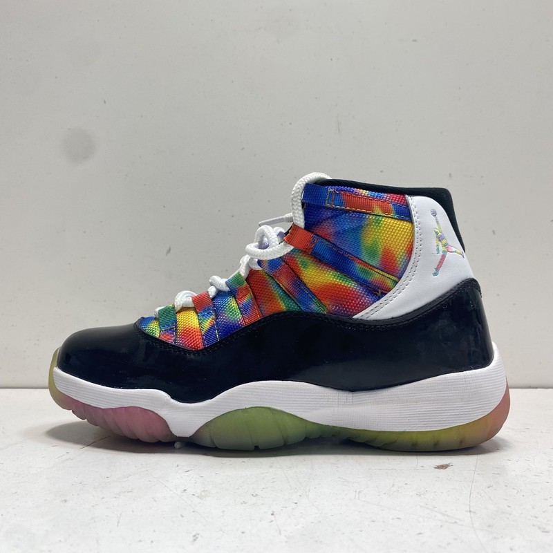 Nike Air Jordan 11 Retro Tie-Dye Multi-Color Black Patent Leather Size 5Y