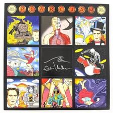 Eddie Vedder Signed Autograph Pearl Jam Album Record w/ Original Art Wave Sketch